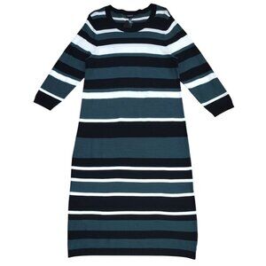 Torrid Size 1 Striped Sweater Dress Plus Size Midi NWT Rayon Knit.